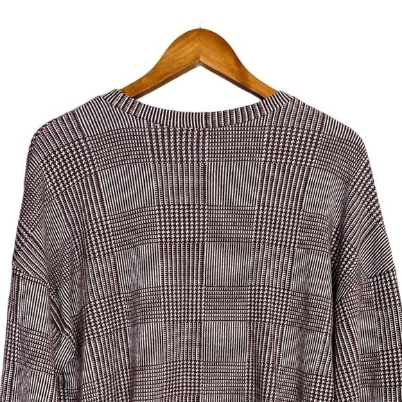 Zara Relaxed Fit Long Sleeve Lightweight Soft Crew Neck Knit Sweater M Burgundy - Picture 7 of 15